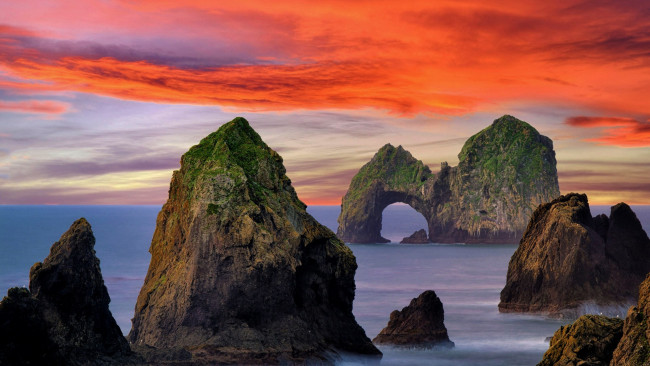 Обои картинки фото mack arch rock, southern oregon coast, природа, побережье, mack, arch, rock, southern, oregon, coast