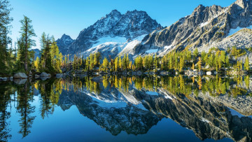 обоя horseshoe lake, cascade range, washington, природа, реки, озера, horseshoe, lake, cascade, range