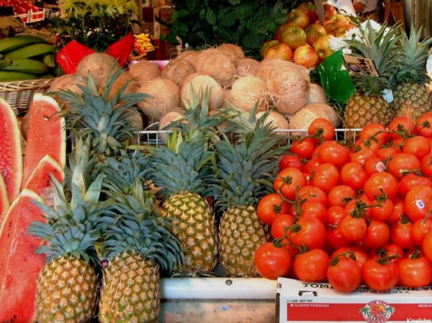 Обои картинки фото еда, фрукты, ягоды, нанасы, томаты, помидоры