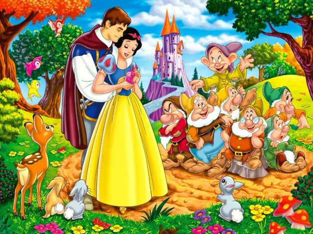 Обои картинки фото мультфильмы, snow, white, and, the, seven, dwarfs