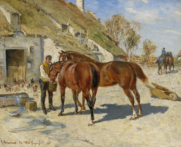 Обои картинки фото рисованные, john, arsenius, лошадь
