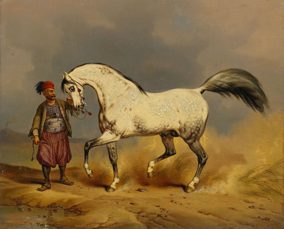 Обои картинки фото рисованные, victor, adam, лошадь