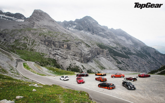 Обои картинки фото автомобили, разные, вместе, шоссе, горы, суперкары