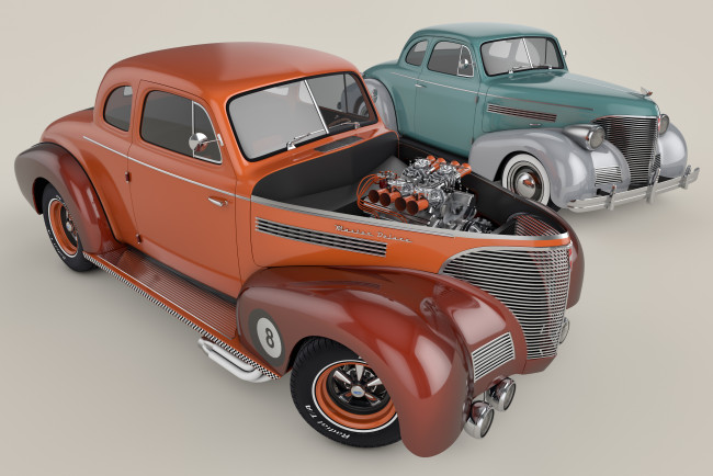 Обои картинки фото автомобили, 3д, 1939, chevrolet, master, deluxe, coupe