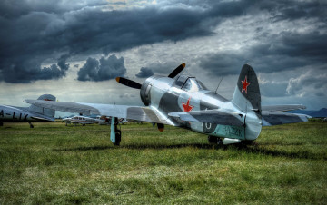 Картинка yakovlev+3 авиация боевые+самолёты аэродром стоянка истребитель