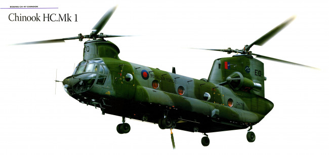 Обои картинки фото авиация, 3д, рисованые, v-graphic, вертолет, транспортный, военный, chinook, ch, 47, boeing