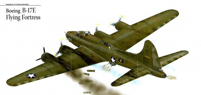 Обои картинки фото авиация, 3д, рисованые, v-graphic, fortress, flying, крепость, летающая, b, 17, boeing, бомбардировщик, тяжелый