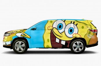 обоя toyota highlander spongebob squarepants concept 2013, автомобили, toyota, spongebob, highlander, 2013, concept, squarepants