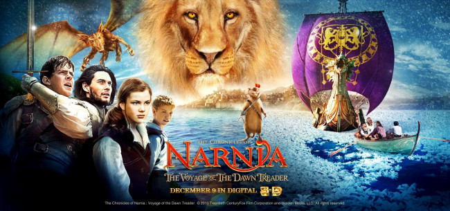 Обои картинки фото кино фильмы, the chronicles of narnia,  the voyage of the dawn treader, персонажи, корабль, море