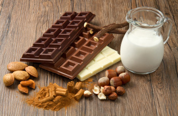 обоя еда, конфеты, шоколад, сладости, фундук, молочный, плитки, шоколада, молоко, орехи, горький, белый, фисташки
