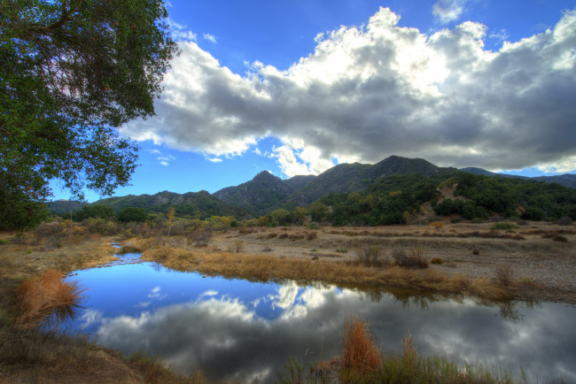 Обои картинки фото california, malibu, природа, реки, озера, река, горы