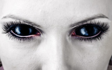 Картинка фэнтези фотоарт черные глаза иностранец женщина scary creepy stranger alien woman black eyes жутко страшно незнакомец