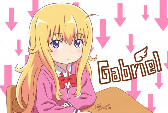 Картинка аниме gabriel+dropout фон взгляд девушка