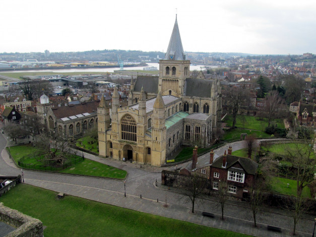 Обои картинки фото rochester, cathedral, kent uk, города, - католические соборы,  костелы,  аббатства, kent, uk