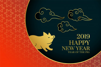 обоя праздничные, векторная графика , новый год, китайский, новый, год, 2019г