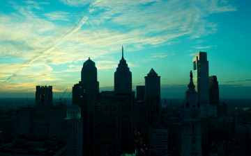 обоя филадельфия, города, - панорамы, небо, облака, здания, дома