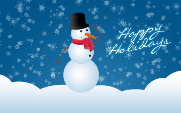 Картинка праздничные векторная+графика+ новый+год снег снежинки снеговик