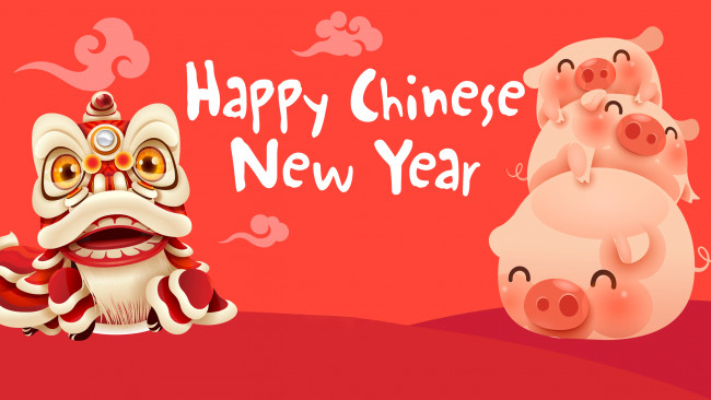 Обои картинки фото праздничные, векторная графика , новый год, 2019г, новый, год, китайский