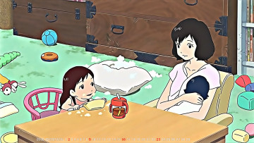 Картинка календари аниме женщина стол мама дети еда 2020 calendar девочка комната