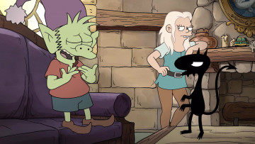 обоя мультфильмы, disenchantment, luci, bean, elfo, разочарование