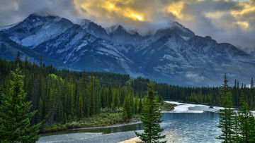 обоя природа, горы, канадские, скалистые