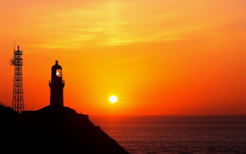 Картинка природа маяки маяк закат