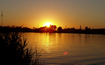 Картинка природа восходы закаты закат солнце камыши озеро