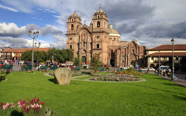 Обои картинки фото the, cathedral, plaza, de, armas, города, католические, соборы, костелы, аббатства, peru