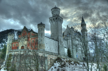 Картинка города замок нойшванштайн германия башни