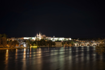 Картинка города прага Чехия огни ночь
