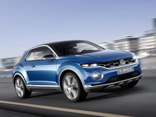 обоя автомобили, volkswagen, t-roc, concept, 2014, синий