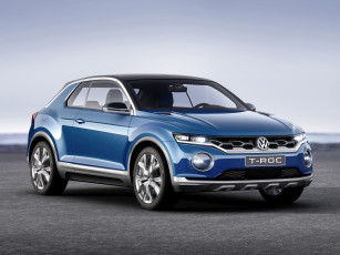 обоя автомобили, volkswagen, t-roc, concept, 2014, синий