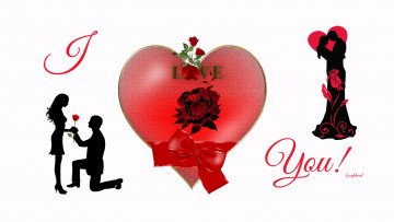 обоя праздничные, день святого валентина,  сердечки,  любовь, девушка, цветы, сердечко, парень