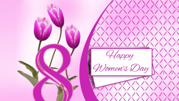 обоя праздничные, международный женский день - 8 марта, цифра, тюльпаны