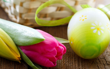 Картинка праздничные пасха тюльпаны цветы букет easter яйца