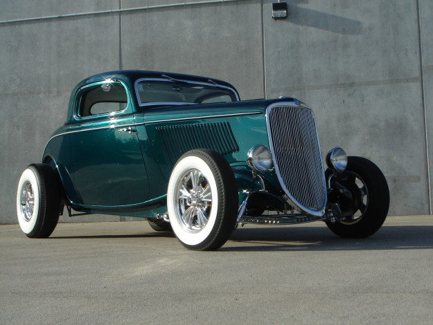 Обои картинки фото 1933 ford coupe, автомобили, hotrod, dragster, форд, хот-род, зеленый