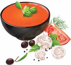 Картинка векторная+графика еда помидор приправа тарелка грибы