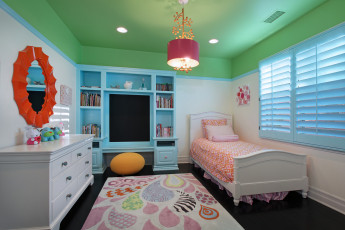 обоя интерьер, детская комната, кровать, дизайн, детская, секция, лампа, постель