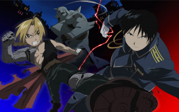 Картинка аниме fullmetal+alchemist fullmetal alchemist roy mustang edward elric alphonse парни