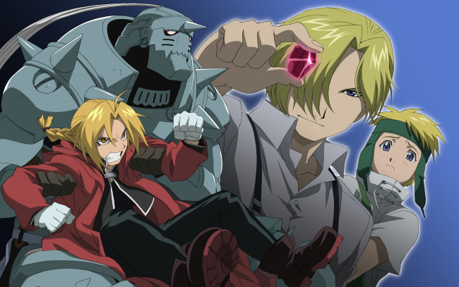 Обои картинки фото аниме, fullmetal alchemist, кристалл, блондин, парень, edward, elric, alphonse, fullmetal, alchemist