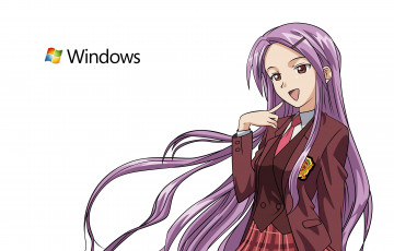 обоя компьютеры, windows 7 , vienna, фон, взгляд, девушка, логотип