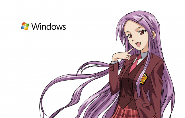 Обои картинки фото компьютеры, windows 7 , vienna, фон, взгляд, девушка, логотип