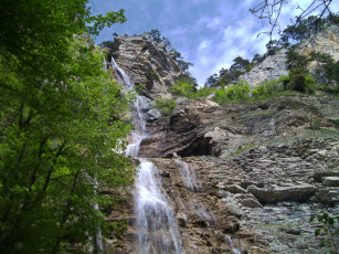 Картинка водопад+учан-+су природа водопады водопад учан-су крым горы скалы