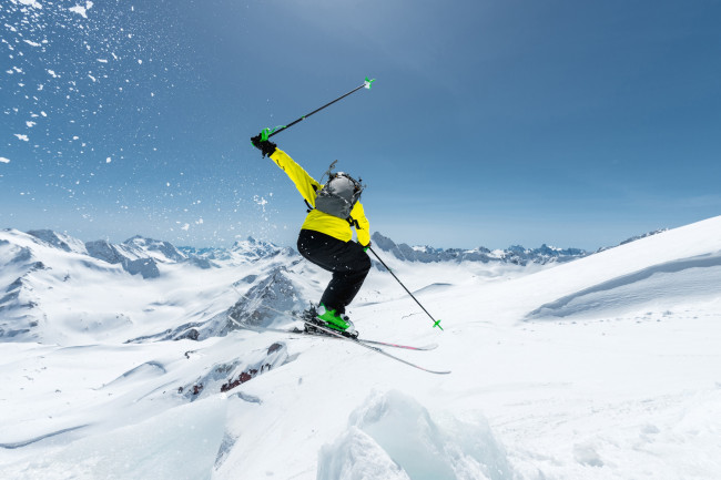 Обои картинки фото спорт, лыжный спорт, горы, снег