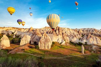 обоя cappadocia, turkey, авиация, воздушные шары дирижабли