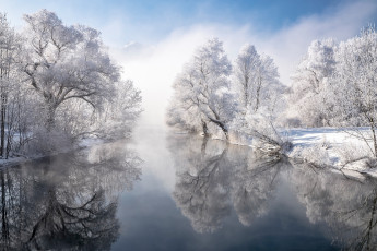 обоя природа, реки, озера, зима, снег