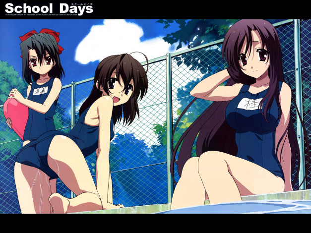 Обои картинки фото аниме, school, days