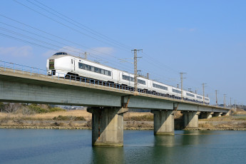 Картинка техника поезда мост река