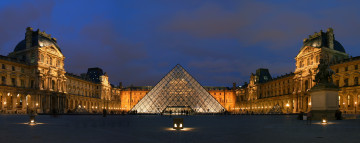 Картинка лувр города париж франция пирамида