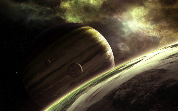 Картинка космос арт планета сияние